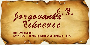 Jorgovanka Nikčević vizit kartica